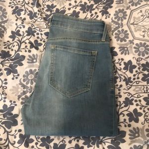 Distressed at the knee skinny jeans